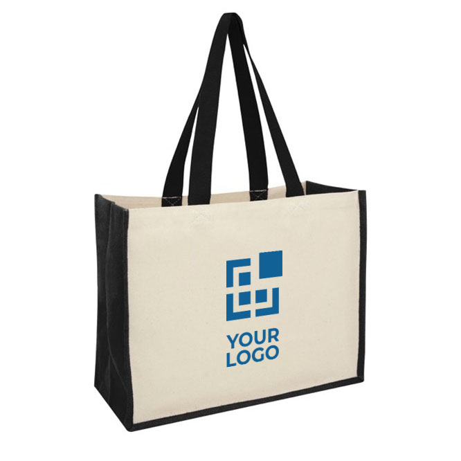 Bolsas publicitarias de yute y canvas con interior laminado Jute Beach vista principal