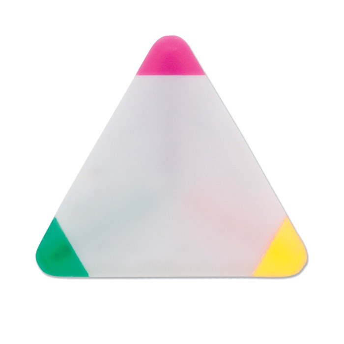 Marcador fluorescente con verde, fucsia y amarillo Triangle Green color blanco