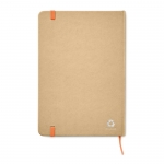 Libreta personalizada reciclada con elástico A5 hojas a rayas EcoNote color naranja segunda vista