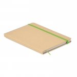 Libreta personalizada reciclada con elástico A5 hojas a rayas EcoNote color verde lima tercera vista