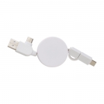 Cable 5 en 1 con varias conexiones USB Cable multicarga Bamboo color blanco tercera vista