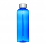 Botellas de agua de plástico reciclado antifugas 500ml RPET color azul real segunda vista frontal