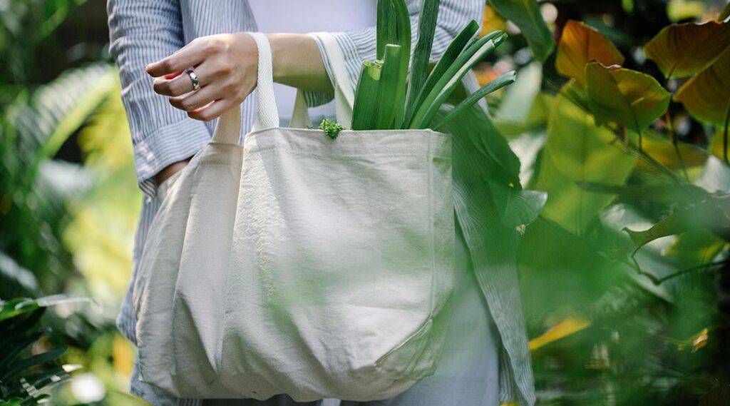 Bolsa ecológica de color blanco