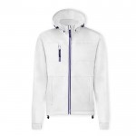 Chaqueta de soft shell con cuello alto e interior micropolar 300 g/m2 color blanco primera vista