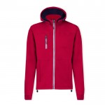 Chaqueta de soft shell con cuello alto e interior micropolar 300 g/m2 color rojo primera vista