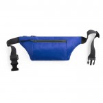 Riñonera de resistente ripstop con cinta ajustable a la cintura color azul vista con logo