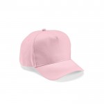 Gorra de algodón reciclado con hebilla trasera y 5 paneles 280 g/m2 color rosa