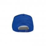 Gorra de algodón reciclado con hebilla trasera y 5 paneles 280 g/m2 color azul vista trasera