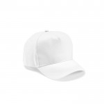 Gorra de algodón reciclado con hebilla trasera y 5 paneles 280 g/m2 color blanco