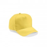 Gorra de algodón reciclado con hebilla trasera y 5 paneles 280 g/m2 color amarillo