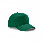 Gorra de algodón reciclado con hebilla trasera y 5 paneles 280 g/m2 color verde