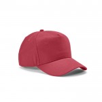 Gorra de algodón reciclado con hebilla trasera y 5 paneles 280 g/m2 color fucsia