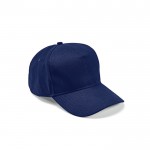 Gorra de algodón reciclado con hebilla trasera y 5 paneles 280 g/m2 color azul marino