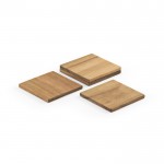 Pack de 4 posavasos sostenibles hechos de madera de acacia color natural tercera vista