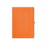 Libreta de papel reciclado con tapa dura A4 hojas a rayas color naranja vista frontal