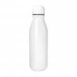 Botella de aluminio reciclado de color con tapón a juego 550ml color blanco primera vista