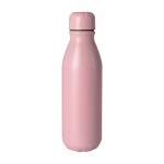 Botella de aluminio reciclado de color con tapón a juego 550ml color rosa primera vista