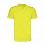 Polo técnico infantil de poliéster en punto piqué 150 g/m2 Roly color amarillo fluorescente