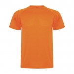 Camiseta técnica infantil de punto piqué en poliéster 150 g/m2 Roly color naranja fluorescente