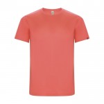 Camiseta técnica de 50% poliéster reciclado para niños 135 g/m2 Roly color coral