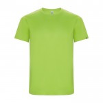 Camiseta técnica de 50% poliéster reciclado para niños 135 g/m2 Roly color verde lima