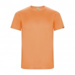 Camiseta técnica de 50% poliéster reciclado para niños 135 g/m2 Roly color naranja fluorescente