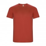 Camiseta técnica de 50% poliéster reciclado para niños 135 g/m2 Roly color rojo