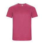 Camiseta técnica de 50% poliéster reciclado para niños 135 g/m2 Roly color fucsia fluorescente