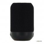 Altavoz bluetooth negro pequeño portátil en forma de cubo color negro cuarta vista