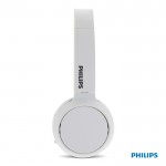 Auriculares inalámbricos plegables con botón Bass Boost marca Phillips color blanco cuarta vista