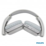 Auriculares inalámbricos plegables con botón Bass Boost marca Phillips color blanco sexta vista