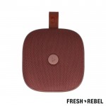 Altavoz portátil de forma cuadrada resistente al agua Fresh 'n Rebel color caoba tercera vista