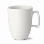 Taza blanca de cerámica con asa rectangular hecha en EU 230ml color blanco