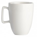 Taza blanca de cerámica con asa rectangular hecha en EU 230ml color blanco segunda vista