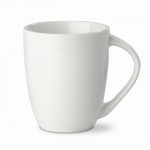 Taza blanca de cerámica con asa triangular hecha en EU 270ml color blanco