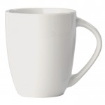 Taza blanca de cerámica con asa triangular hecha en EU 270ml color blanco segunda vista