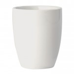 Taza blanca de cerámica con asa triangular hecha en EU 270ml color blanco tercera vista