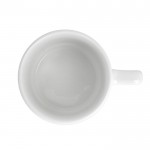 Taza de cerámica blanca con una asa rectangular compacta 250ml color blanco sexta vista