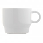 Taza de porcelana blanca con opción apilable hecha en EU 180ml color blanco segunda vista