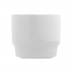 Taza de porcelana blanca con opción apilable hecha en EU 180ml color blanco tercera vista