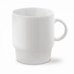 Taza de porcelana blanca apilable hecha en EU 250ml color blanco