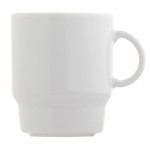 Taza de porcelana blanca apilable hecha en EU 250ml color blanco segunda vista