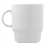 Taza de porcelana blanca apilable hecha en EU 250ml color blanco cuarta vista