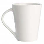 Taza de porcelana blanca con gran asa triangular hecha en EU 270ml color blanco segunda vista