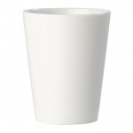 Taza de porcelana blanca con gran asa triangular hecha en EU 270ml color blanco tercera vista