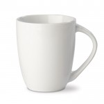 Taza de porcelana con gran asa triangular hecha en EU 270ml color blanco