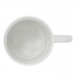 Taza de porcelana blanca con asa de medio circulo hecha en EU 300ml color blanco sexta vista