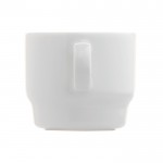 Taza de café apilable con plato rectangular hecho en EU 180ml color blanco quinta vista