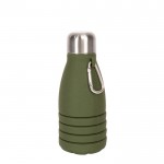 Botella de silicona libre de BPA plegable con mosquetón 550ml color verde segunda vista