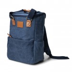 Mochila nevera de lona con asa resistente y varios compartimientos 23L color azul oscuro